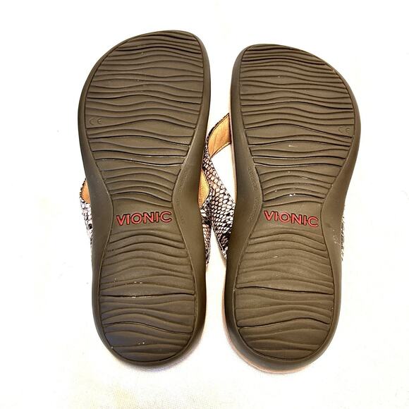 Vionic Lucia Snake Print Sandals Womens Size 8 Pink Embellished Flip Flops EU 39 - Picture 5 of 5